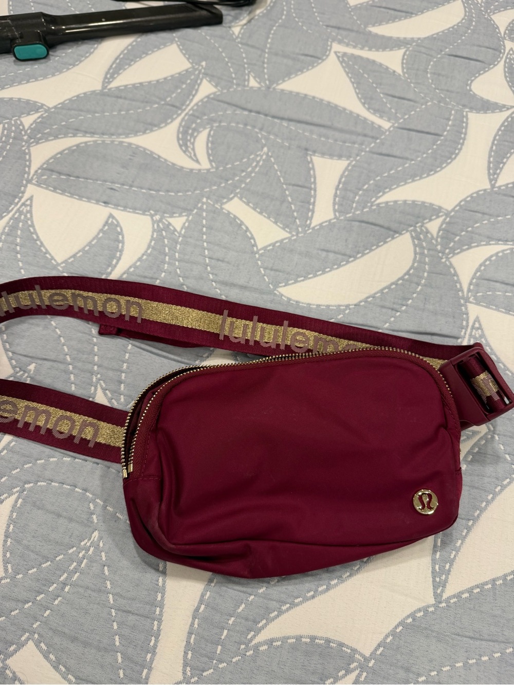 lululemon athletica Maroon Crossbody Waist Pack with Gold Logo